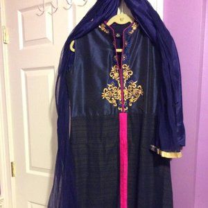 Blue/Pink/Gold Kurta